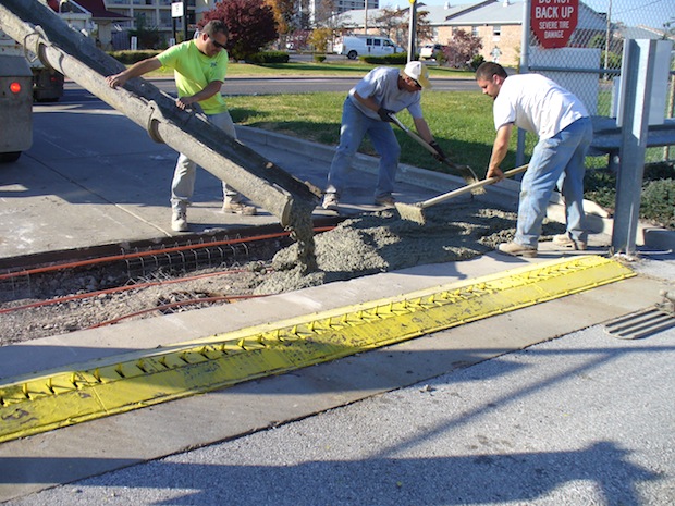 STL foundation being poured